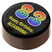83rd Birthday - Rainbow Spectrum Pattern Number 83 Chocolate Covered Oreo (Angled)