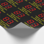 [ Thumbnail: 83rd Birthday: Red Digital Clock Style "83" + Name Wrapping Paper ]