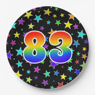 83rd Event: Bold, Fun, Colorful Rainbow 83 Paper Plates