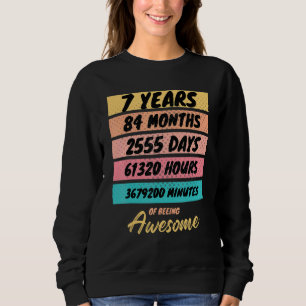 84 Months Kids Retro Vintage 7 Years Old Birthday Sweatshirt