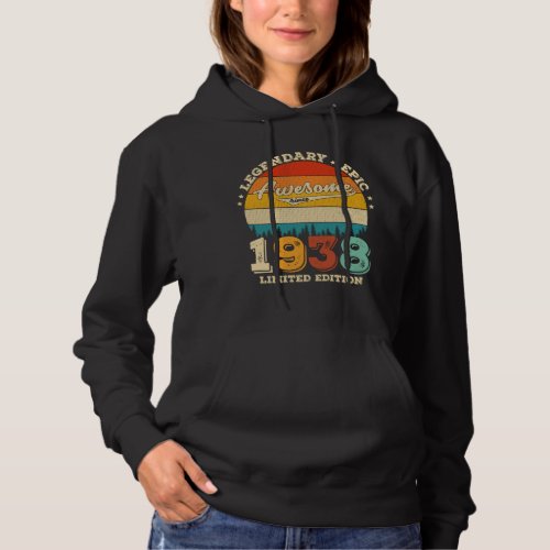84 Year Old Awesome Since 1938 84th Birthday Gift Hoodie