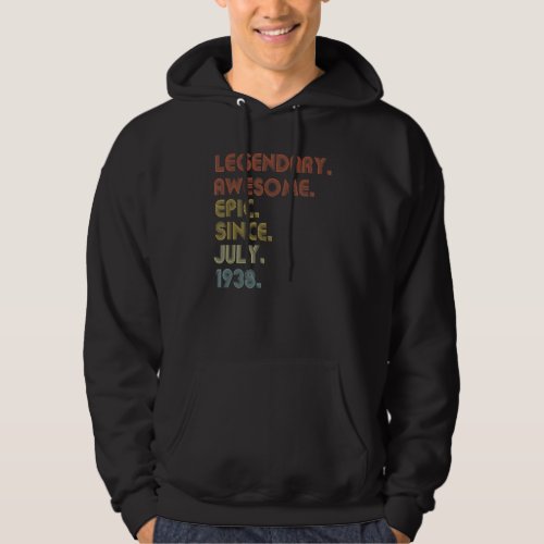 84 Year Old Awesome Since July 1938  84th Birthday Hoodie