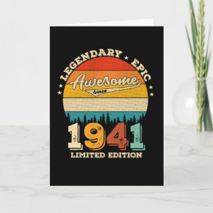 84 Year Old Bday 1941 Awesome 84th Birthday Gift Card