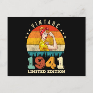 84 Year Old Bday 1941 Vintage 84th Birthday Women Postcard