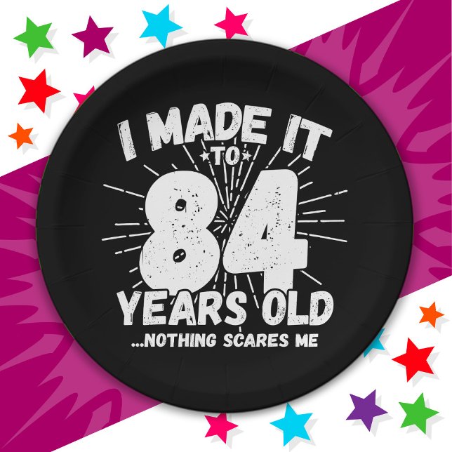 84 Year Old Sarcastic Meme Funny 84th Birthday Paper Plates (Creator Uploaded)