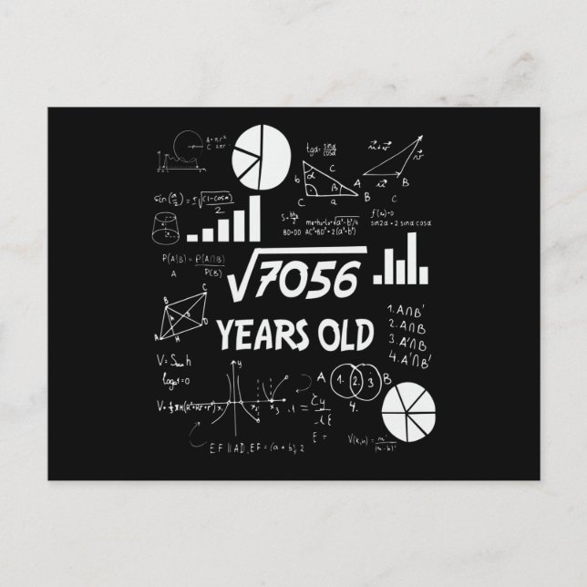 84 Years Old Bday Math Teacher 84th Birthday Gift Postcard (Front)