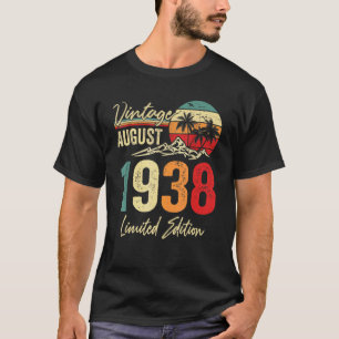 84 Yr Old Vintage August 1938 84th Birthday T-Shirt