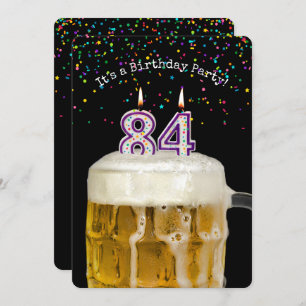 84h Birthday Candle Party Invitation