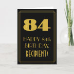 [ Thumbnail: 84th Birthday – Art Deco Inspired Look "84" & Name Card ]
