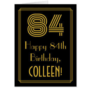 84th Birthday: Art Deco Inspired Look “84” + Name Card