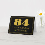 [ Thumbnail: 84th Birthday: Art Deco Inspired Look "84" & Name Card ]