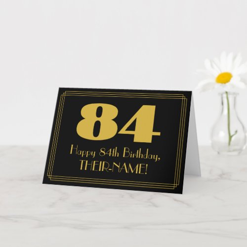 84th Birthday Art Deco Inspired Look 84  Name Card