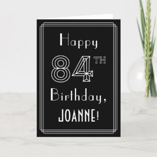 84th Birthday: Art Deco Style # 84 & Custom Name Card
