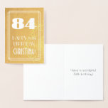 [ Thumbnail: 84th Birthday ~ Art Deco Style "84" & Custom Name Foil Card ]