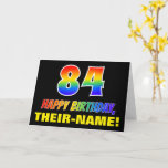 [ Thumbnail: 84th Birthday: Bold, Fun, Simple, Rainbow 84 Card ]