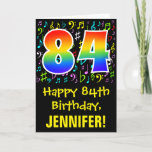 [ Thumbnail: 84th Birthday: Colorful Music Symbols + Rainbow 84 Card ]
