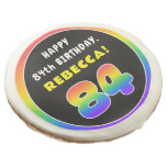 [ Thumbnail: 84th Birthday: Colorful Rainbow # 84, Custom Name ]