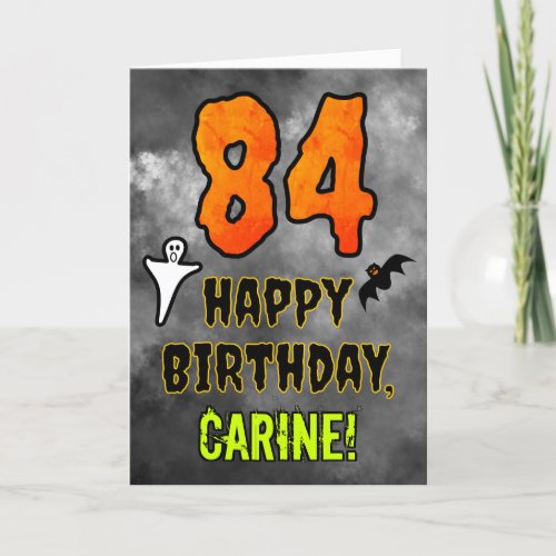 84th Birthday Eerie Halloween Theme  Custom Name Card