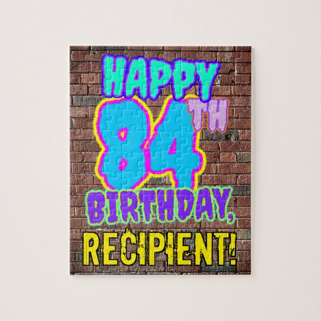 84th Birthday ~ Fun, Urban Graffiti Inspired Look Jigsaw Puzzle (Vertical)