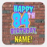 [ Thumbnail: 84th Birthday – Fun, Urban Graffiti Inspired Look Sticker ]