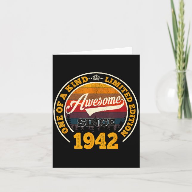 84th Birthday Gift Awesome Since 1942 84 Years Old Card (Front)