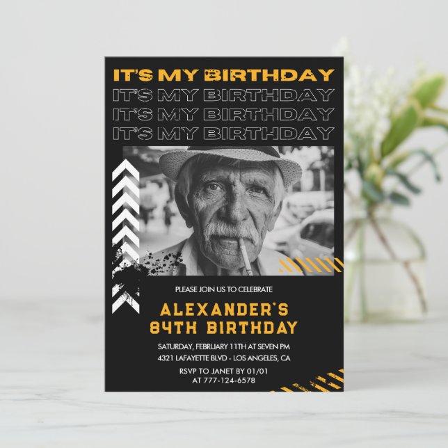84th birthday invitations Men Photo Spray paint (Standing Front)