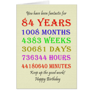 84th Birthday Milestones