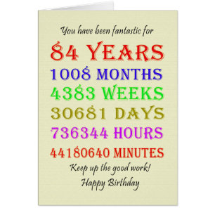 84th Birthday Milestones Cards