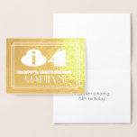 [ Thumbnail: 84th Birthday: Name + Art Deco Inspired Look "84" Foil Card ]