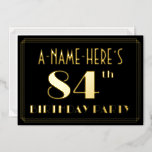 [ Thumbnail: 84th Birthday Party: Art Deco Look “84”, W/ Name Invitation ]