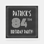 [ Thumbnail: 84th Birthday Party: Art Deco Style + Custom Name Napkins ]