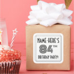 [ Thumbnail: 84th Birthday Party: Art Deco Style + Custom Name Sticker ]