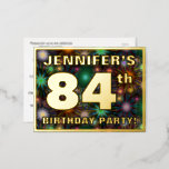 [ Thumbnail: 84th Birthday Party: Bold, Colorful Fireworks Look Postcard ]