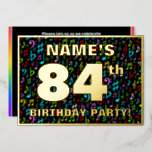 [ Thumbnail: 84th Birthday Party — Fun, Colorful Music Symbols Invitation ]