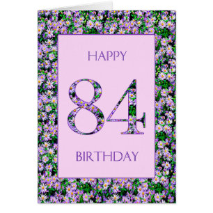 84th Birthday Purple Daisies Cards