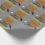 84th Birthday: Spooky Halloween Theme, Custom Name Wrapping Paper<br><div class="desc">This spooky and scary Halloween birthday themed wrapping paper design features a large number "84" and the message "HAPPY BIRTHDAY, ", plus a custom name. There are also depictions of a ghost and a bat on the front. Wrapping paper like this might be a fun way of wrapping gifts that...</div>