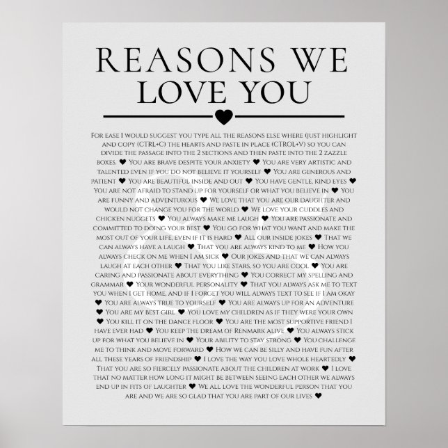 85 reasons why we love you 80th 60th birthday 40th poster (Front)