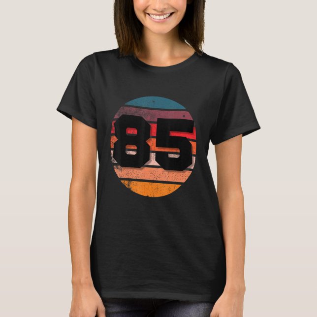 85 Retro Sunset Eighty-five Years Old Birthday Squ T-Shirt (Front)