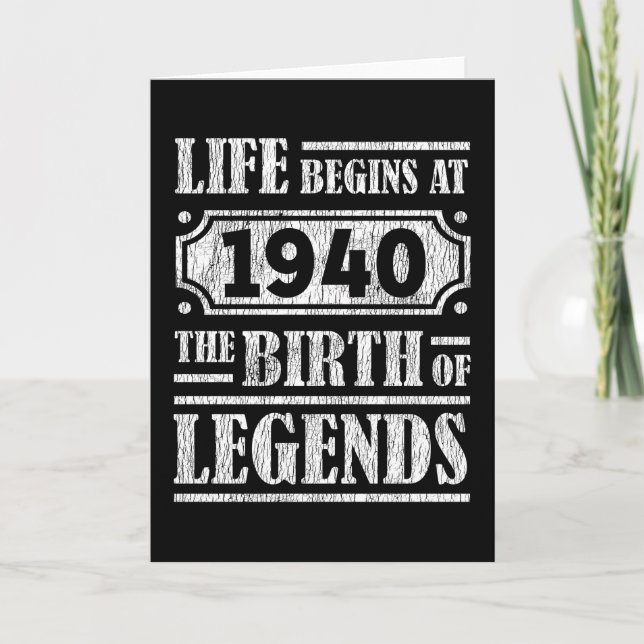 85 Year Old 1940 Birth Of Legend 85th Birthday Card (Front)