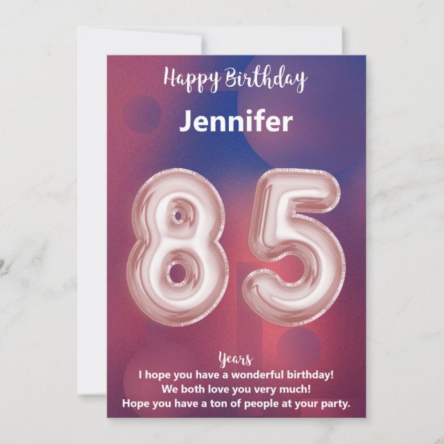 85 year old Happy Birthday card (Front)