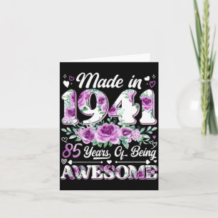 85 Year Old Made in 1941 Floral 85th Birthday Card