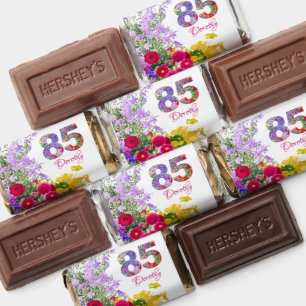 85 Years Elegant Garden Floral – 85th Birthday Hershey's Miniatures