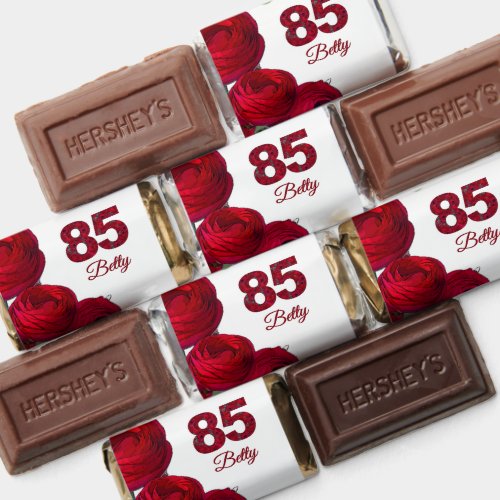 85 Years Flowers Bold Red Floral 85th Birthday Hershey's Miniatures