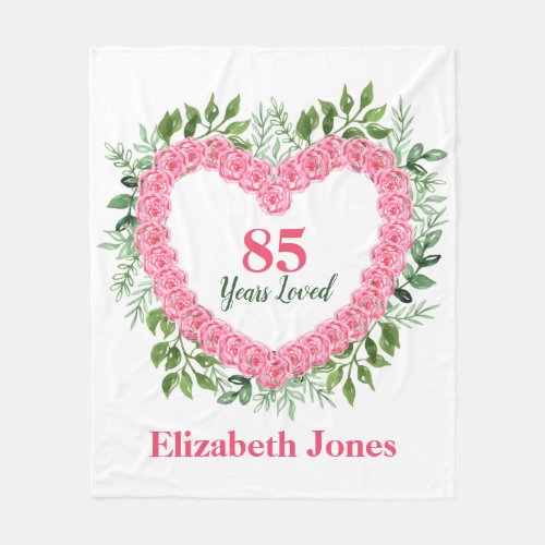85 Years Loved Personalized Blanket for Women