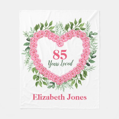 85 Years Loved 85th Birthday Blanket