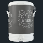 85th Anniversary Gift Chalk Hearts Cooler<br><div class="desc">Cute two doodle hand drawn heart 85th year anniversary design.</div>