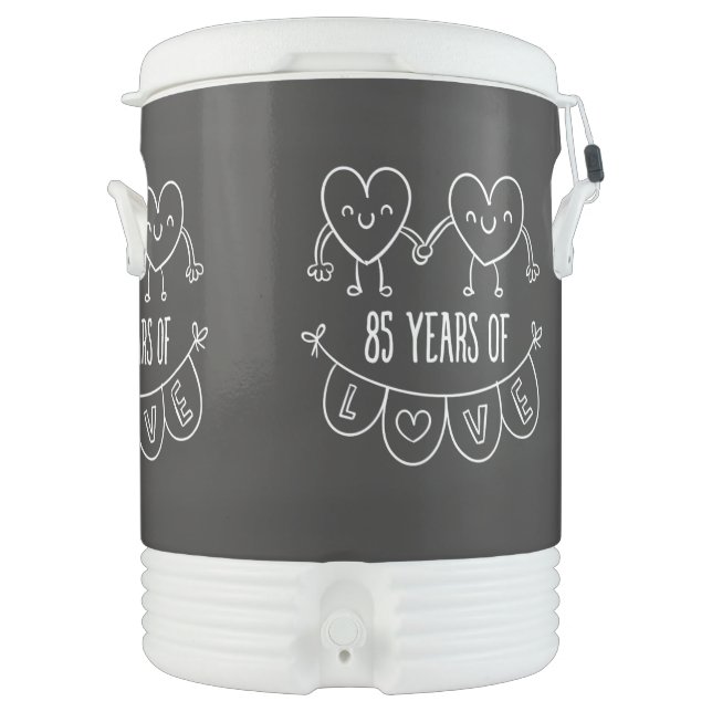 85th Anniversary Gift Chalk Hearts Cooler (Front)