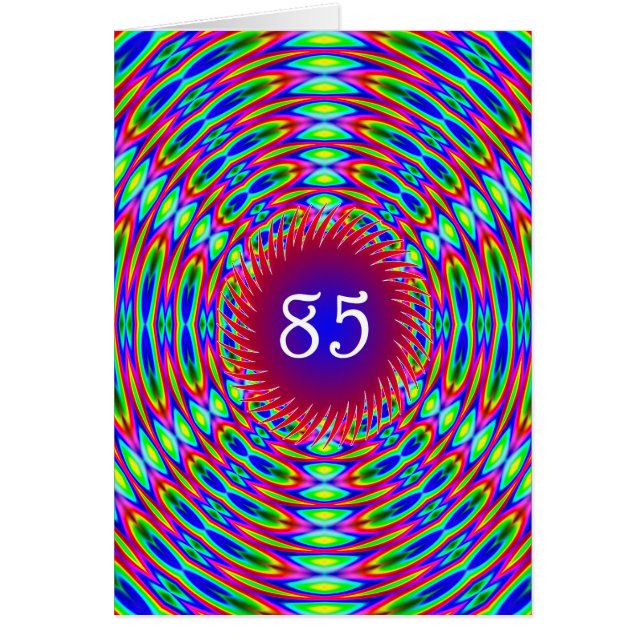 85th Birthday Abstract Trippy Swirls Cards (Front)