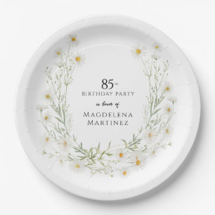 85th Birthday April Birthday Month Daisy Custom Paper Plates