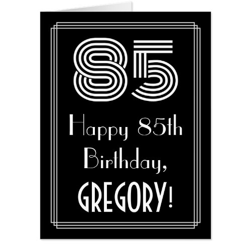 85th Birthday  Art Deco Inspired Look 85  Name Card